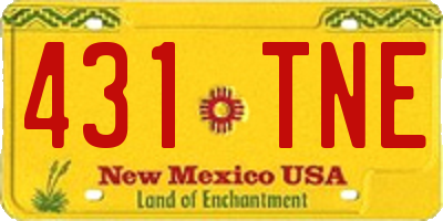 NM license plate 431TNE