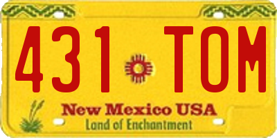 NM license plate 431TOM