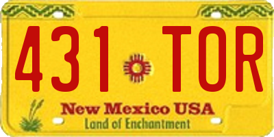 NM license plate 431TOR