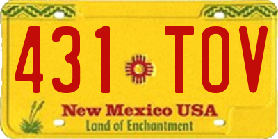 NM license plate 431TOV