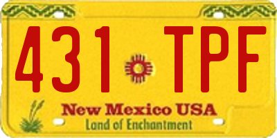 NM license plate 431TPF