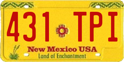 NM license plate 431TPI