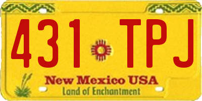 NM license plate 431TPJ