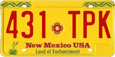 NM license plate 431TPK