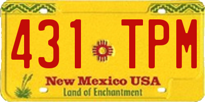 NM license plate 431TPM
