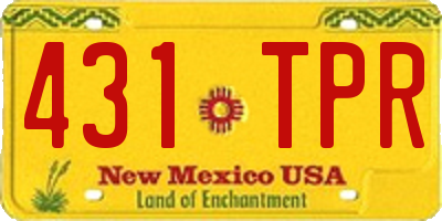 NM license plate 431TPR