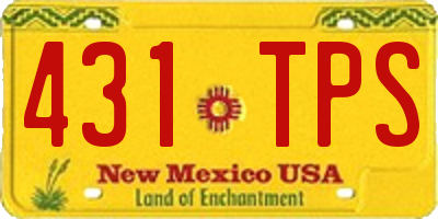 NM license plate 431TPS