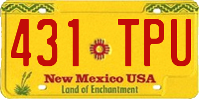 NM license plate 431TPU