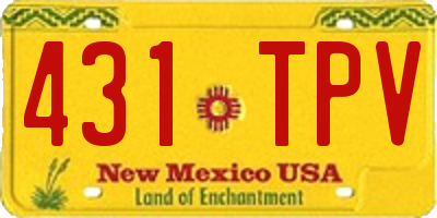 NM license plate 431TPV