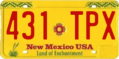 NM license plate 431TPX