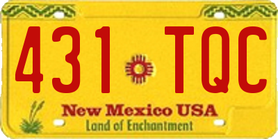 NM license plate 431TQC