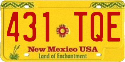 NM license plate 431TQE