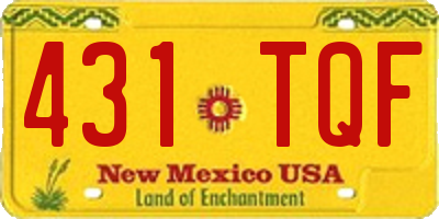 NM license plate 431TQF