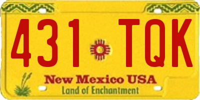 NM license plate 431TQK