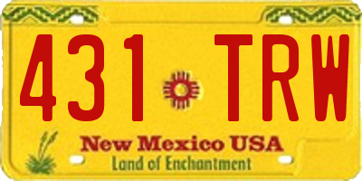 NM license plate 431TRW