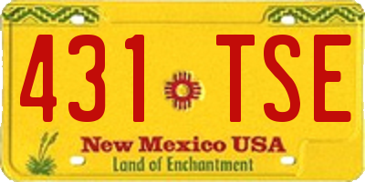 NM license plate 431TSE