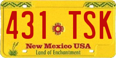 NM license plate 431TSK