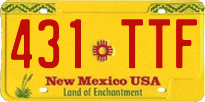 NM license plate 431TTF