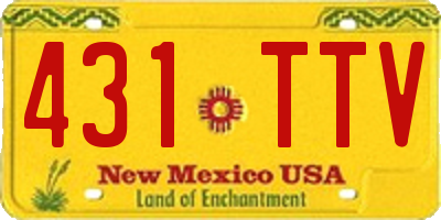 NM license plate 431TTV