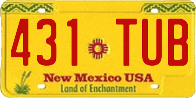 NM license plate 431TUB