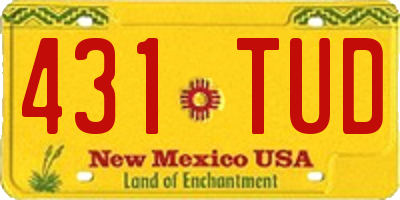 NM license plate 431TUD