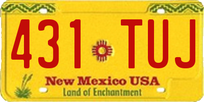 NM license plate 431TUJ