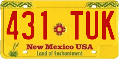 NM license plate 431TUK