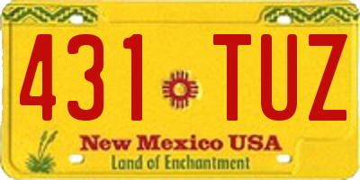 NM license plate 431TUZ