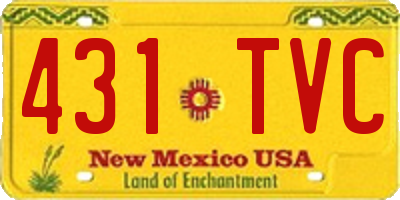 NM license plate 431TVC