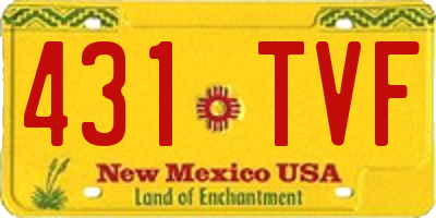 NM license plate 431TVF