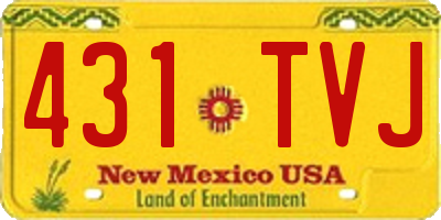 NM license plate 431TVJ