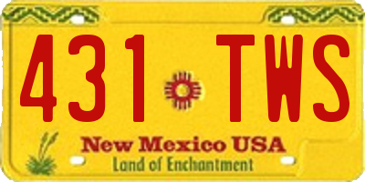 NM license plate 431TWS
