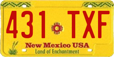 NM license plate 431TXF