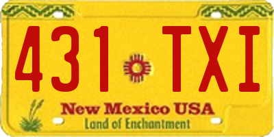 NM license plate 431TXI