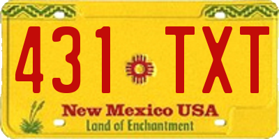 NM license plate 431TXT