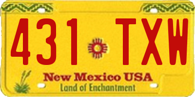 NM license plate 431TXW