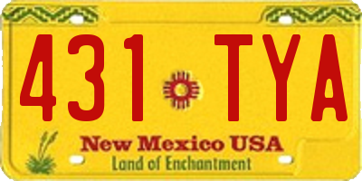 NM license plate 431TYA