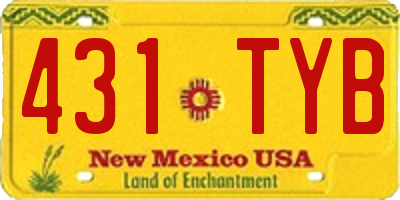 NM license plate 431TYB