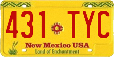 NM license plate 431TYC