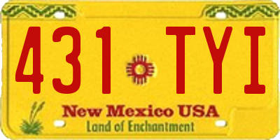 NM license plate 431TYI