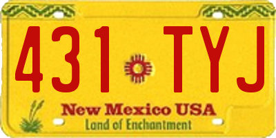 NM license plate 431TYJ