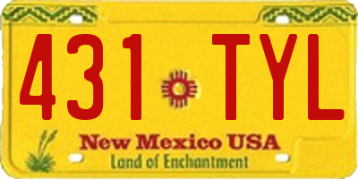 NM license plate 431TYL