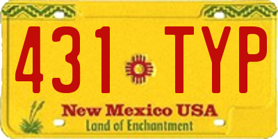 NM license plate 431TYP