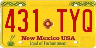 NM license plate 431TYQ