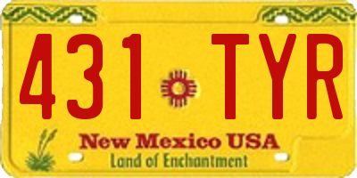 NM license plate 431TYR