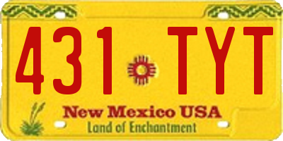 NM license plate 431TYT