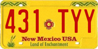 NM license plate 431TYY