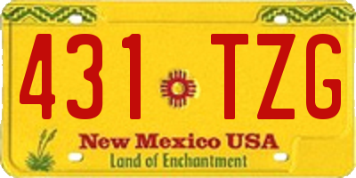 NM license plate 431TZG