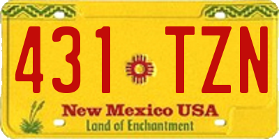 NM license plate 431TZN