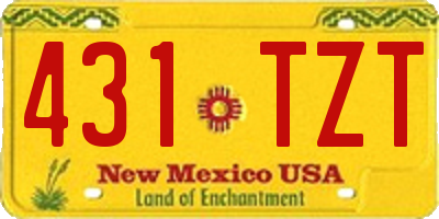 NM license plate 431TZT